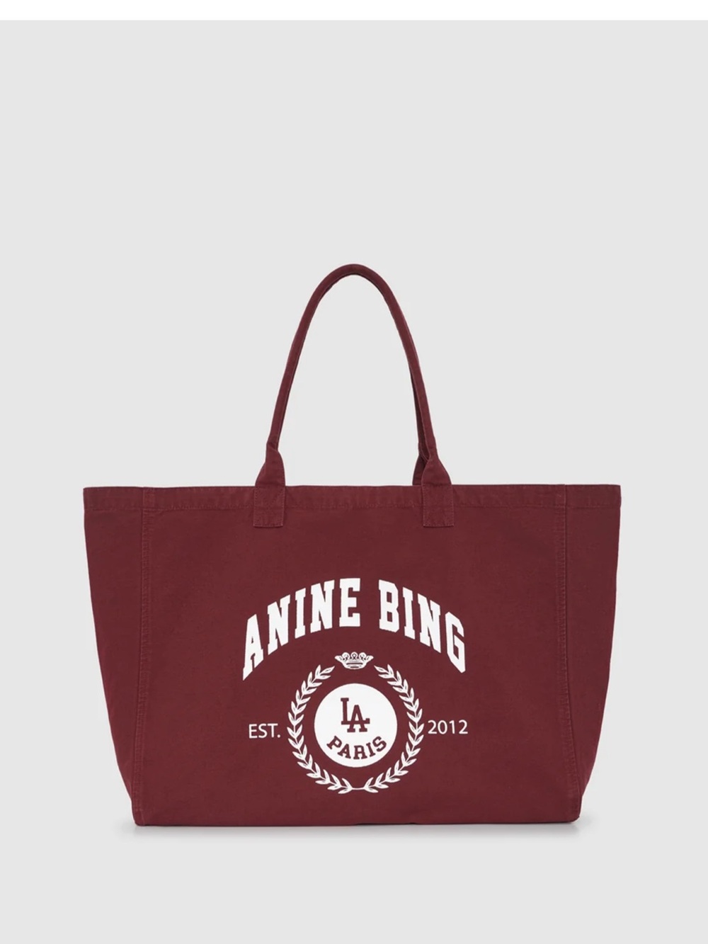 Anne Bing LEO CANVAS TOTE COLLEGIATE in fig